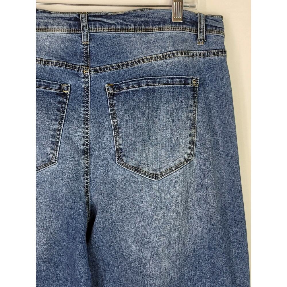 Retro CURVE APPEAL High-Rise Front Seam Medium Wash Blue Denim Jeans Size 14 - Picture 4 of 7